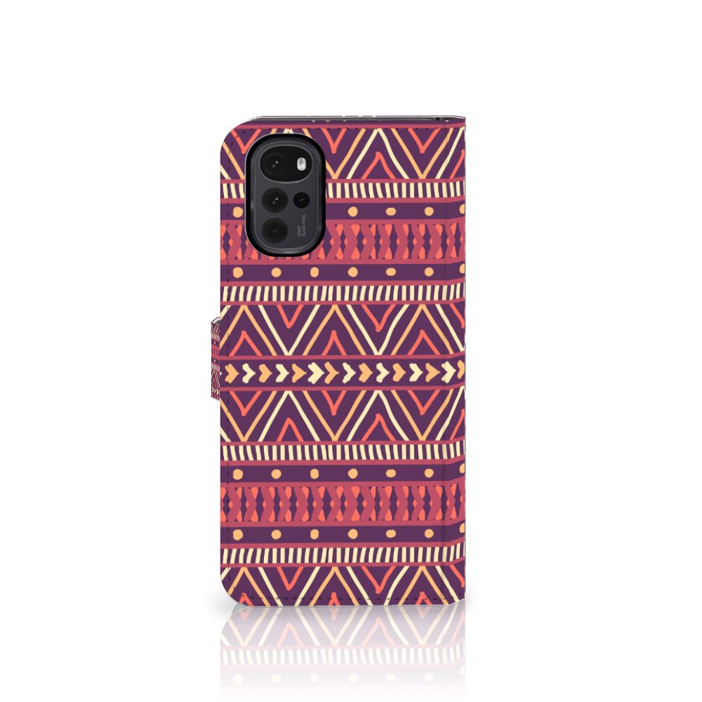 Motorola Moto G22 Telefoon Hoesje Aztec Paars