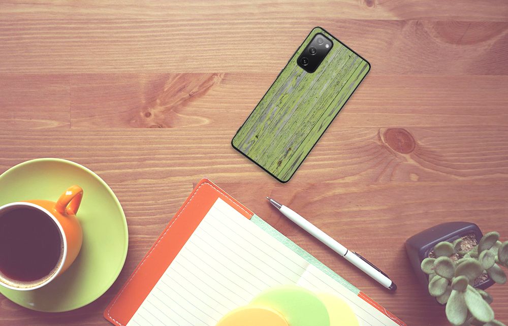Samsung Galaxy S20 FE Houten Print Telefoonhoesje Green Wood B2C Telecom
