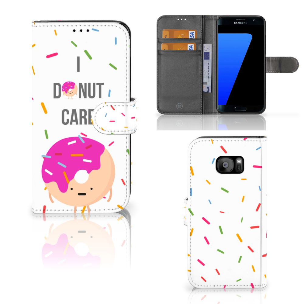 Samsung Galaxy S7 Edge Book Cover Donut Roze
