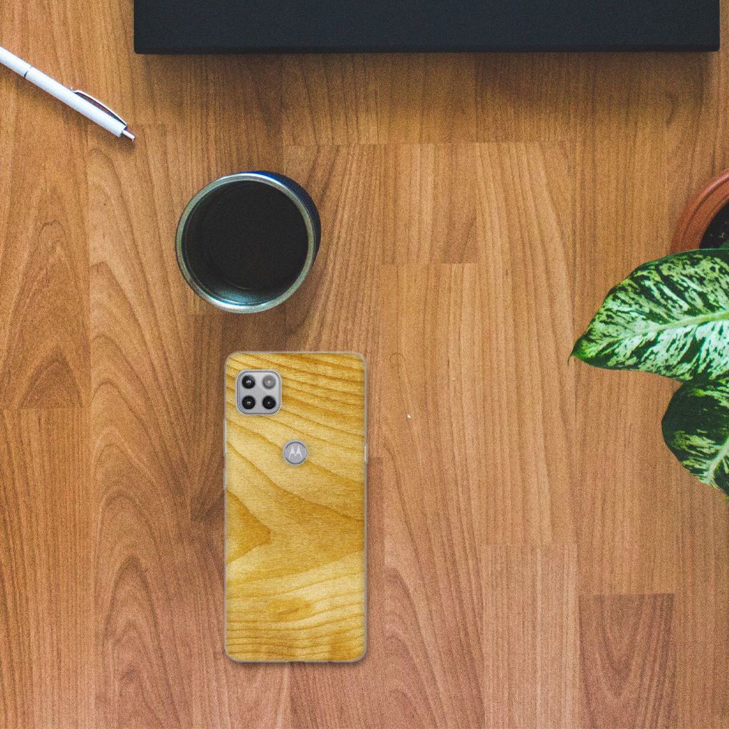 Motorola Moto G 5G Bumper Hoesje Licht Hout B2C Telecom