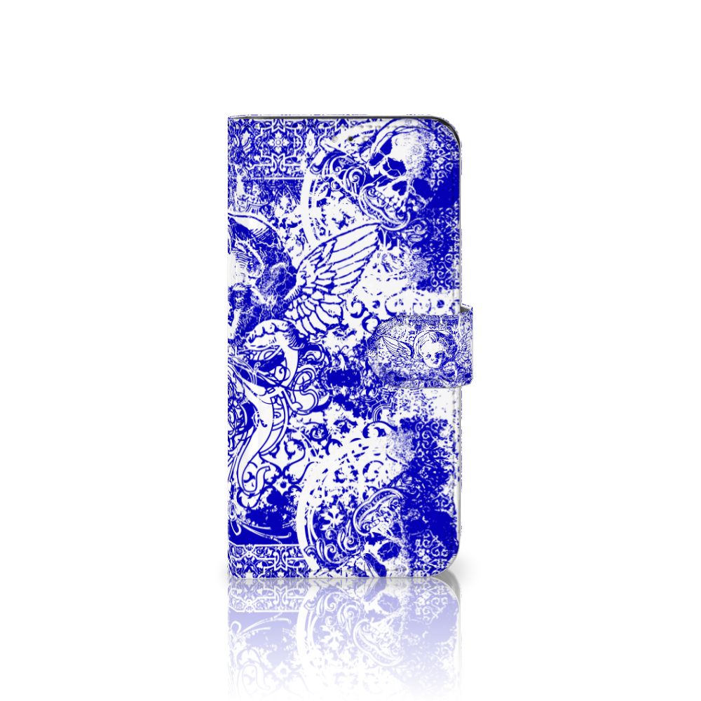 Telefoonhoesje met Naam Samsung Galaxy A33 5G Angel Skull Blauw