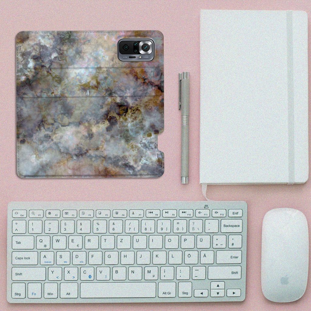 Xiaomi Redmi Note 10 Pro Standcase Marmer Grijs - B2C Telecom