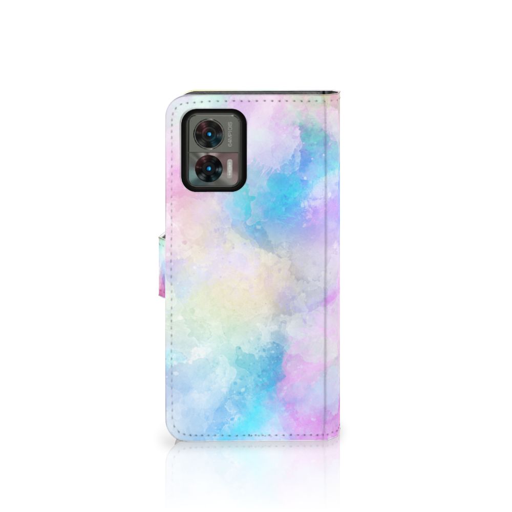 Hoesje Motorola Edge 30 Neo Watercolor Light met pastelkleuren en pasjeshouder