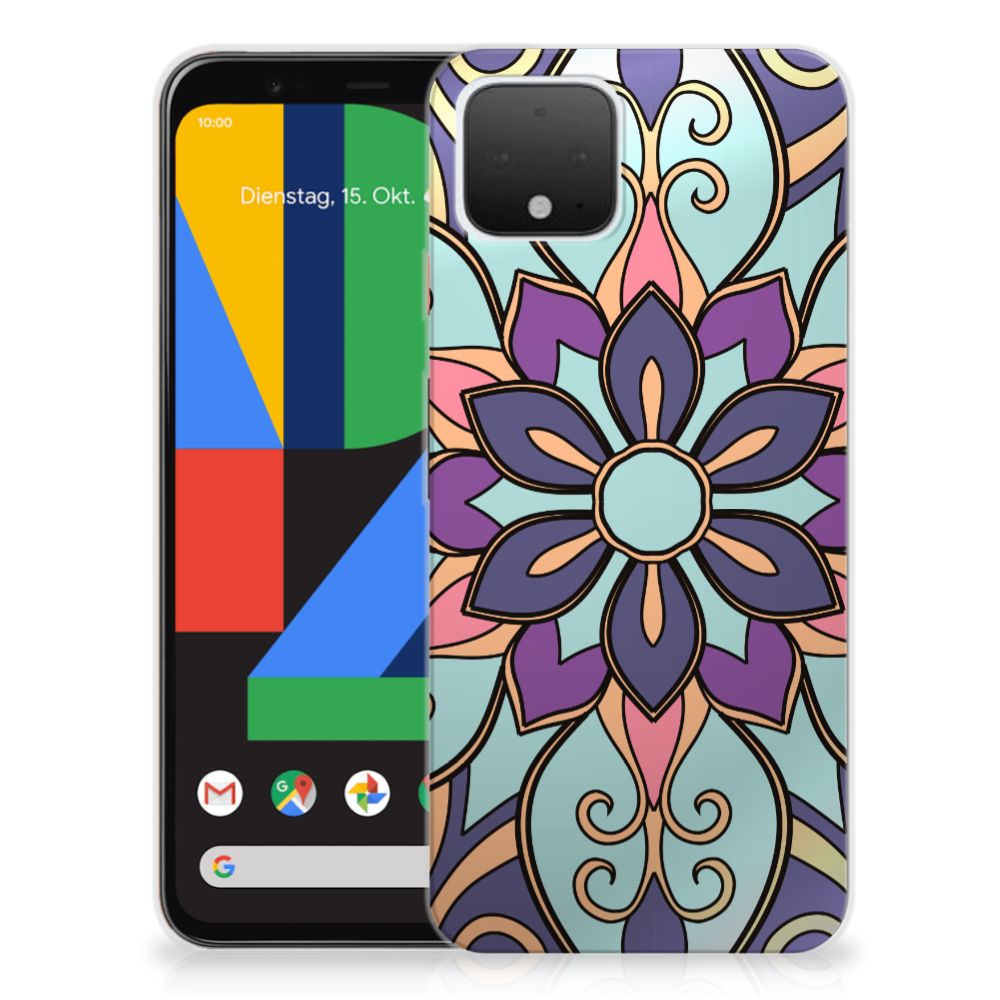 Google Pixel 4 TPU Case Purple Flower