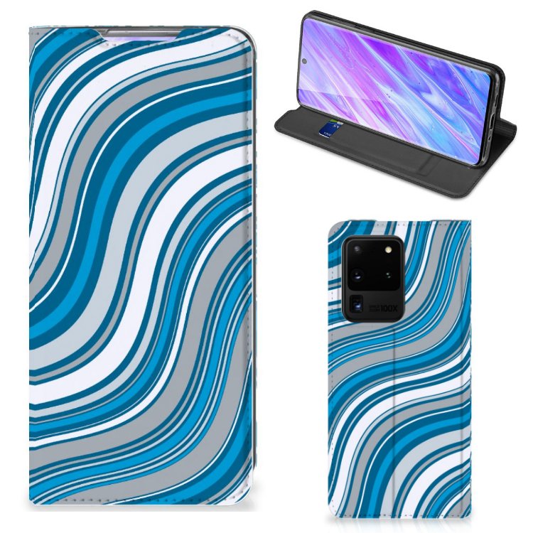 Samsung Galaxy S20 Ultra Hoesje met Magneet Waves Blue - B2C Telecom