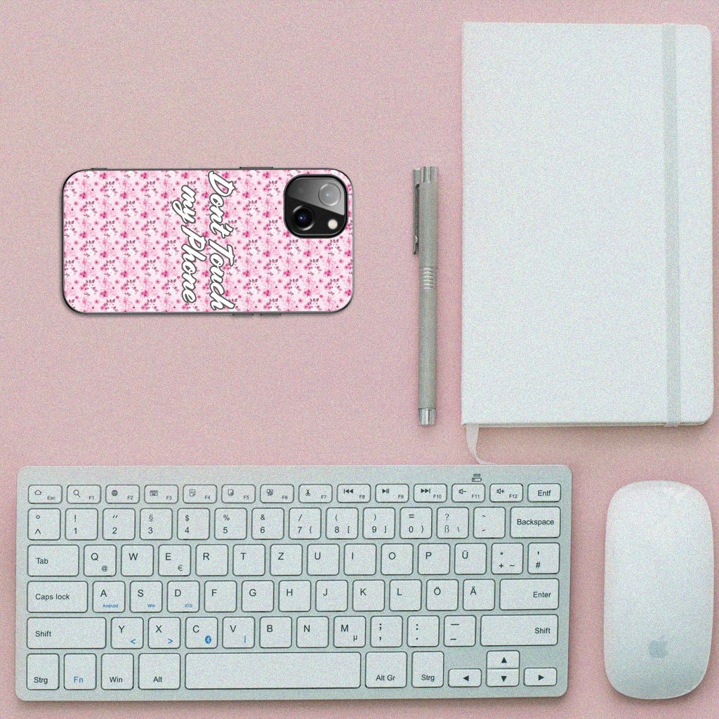 Apple iPhone 13 Telefoon Hoesje Flowers Pink DTMP B2C Telecom
