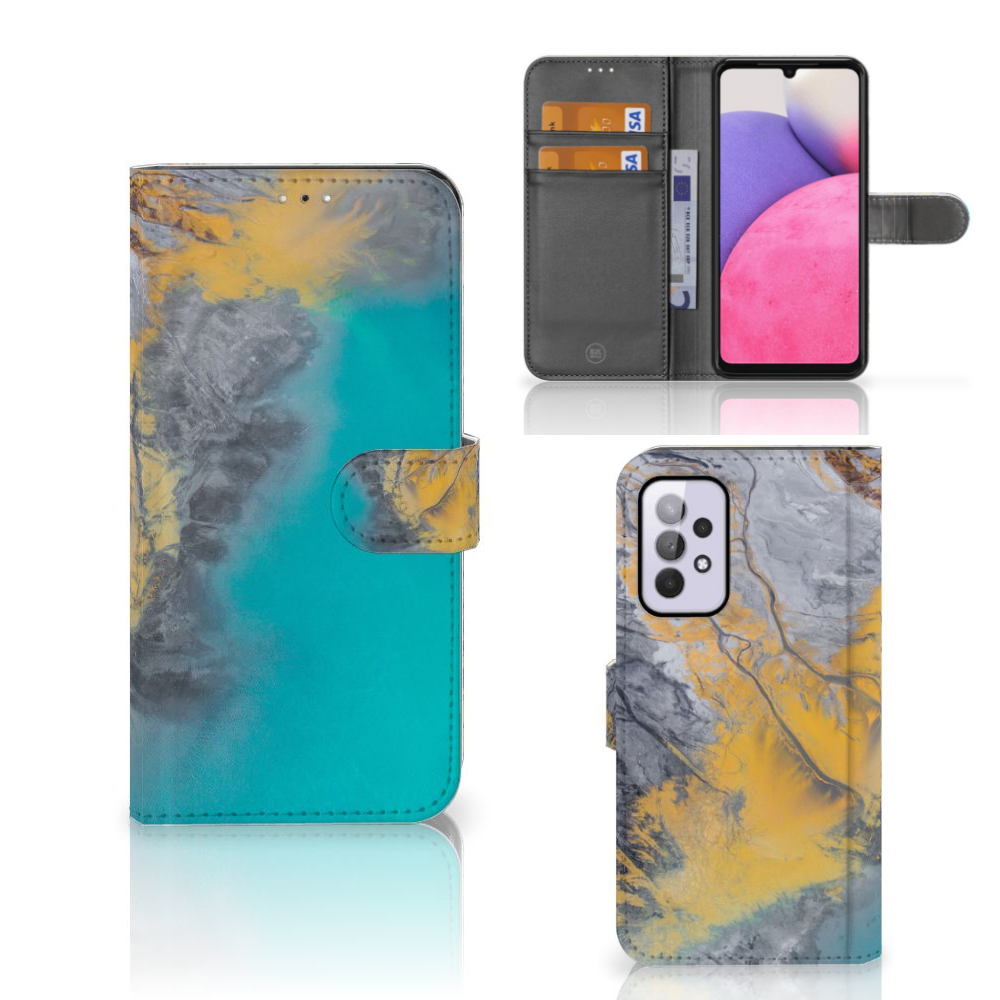 Samsung Galaxy A33 5G Bookcase Marble Blue Gold