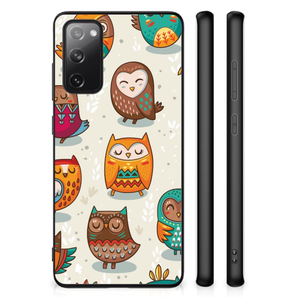 Samsung Galaxy S20 FE Dierenprint Telefoonhoesje Vrolijke Uilen B2C Telecom