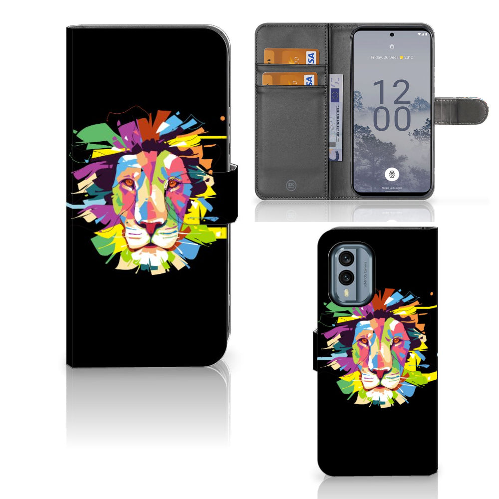 Nokia X30 Leuk Hoesje Lion Color