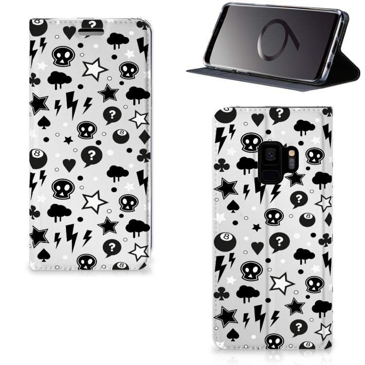 Mobiel BookCase Samsung Galaxy S9 Silver Punk