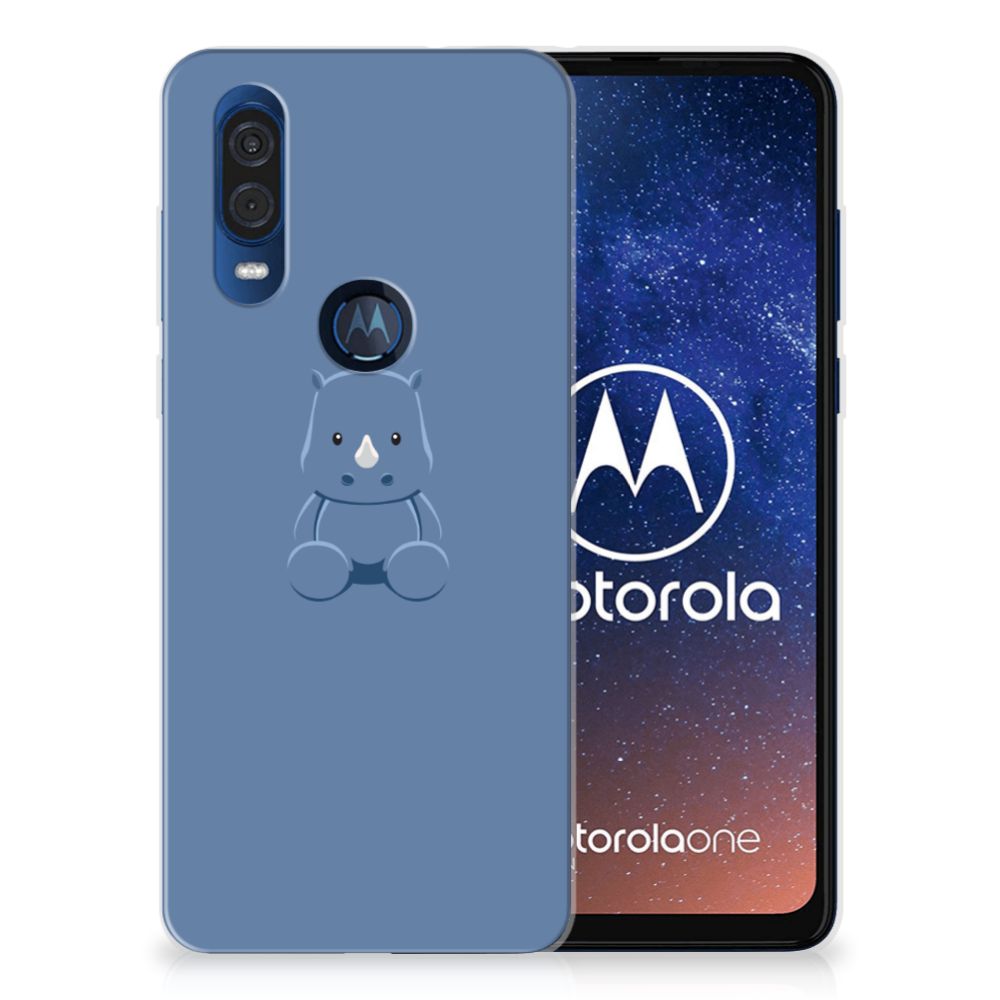 Motorola One Vision Telefoonhoesje met Naam Baby Rhino