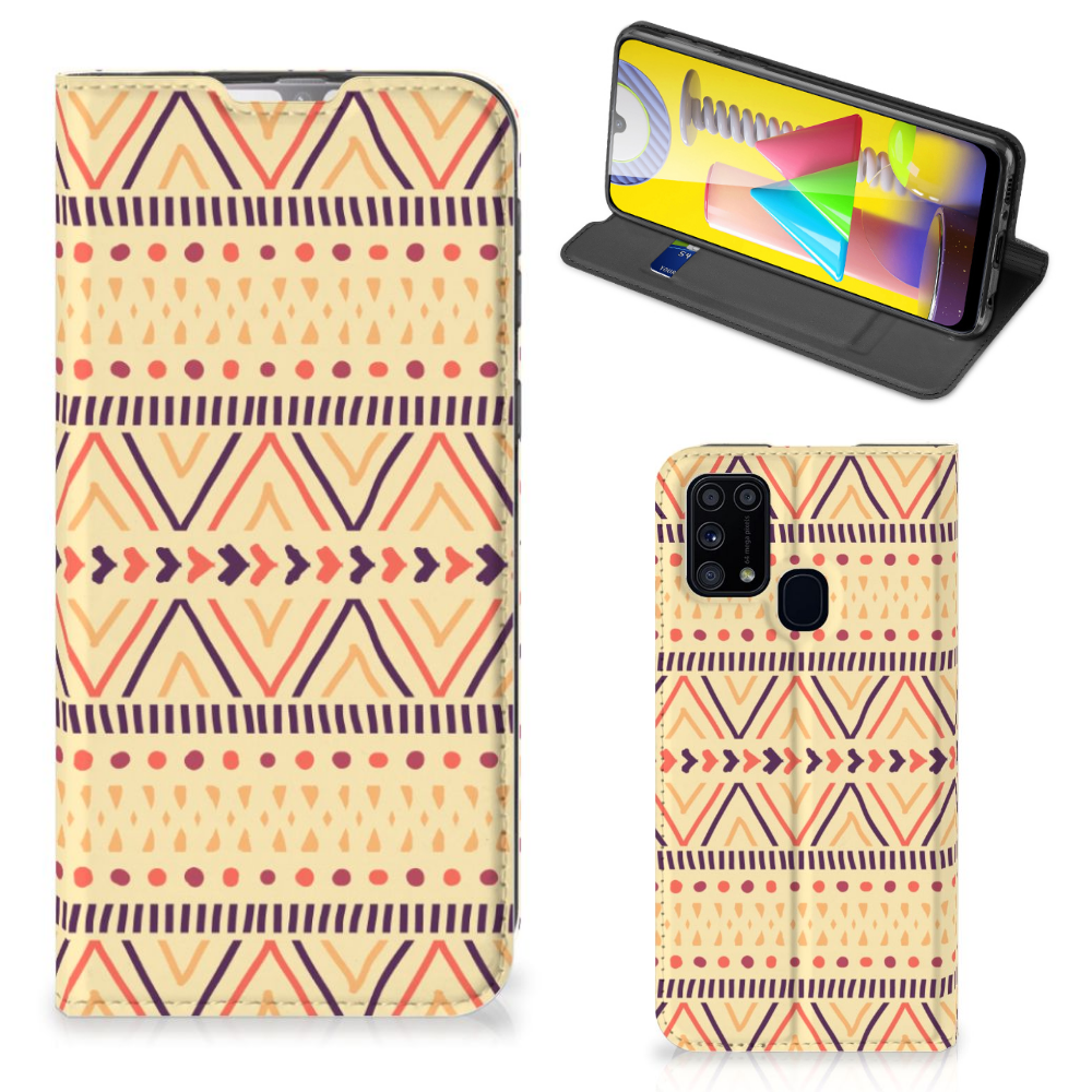 Samsung Galaxy M31 Hoesje met Magneet Aztec Yellow - B2C Telecom