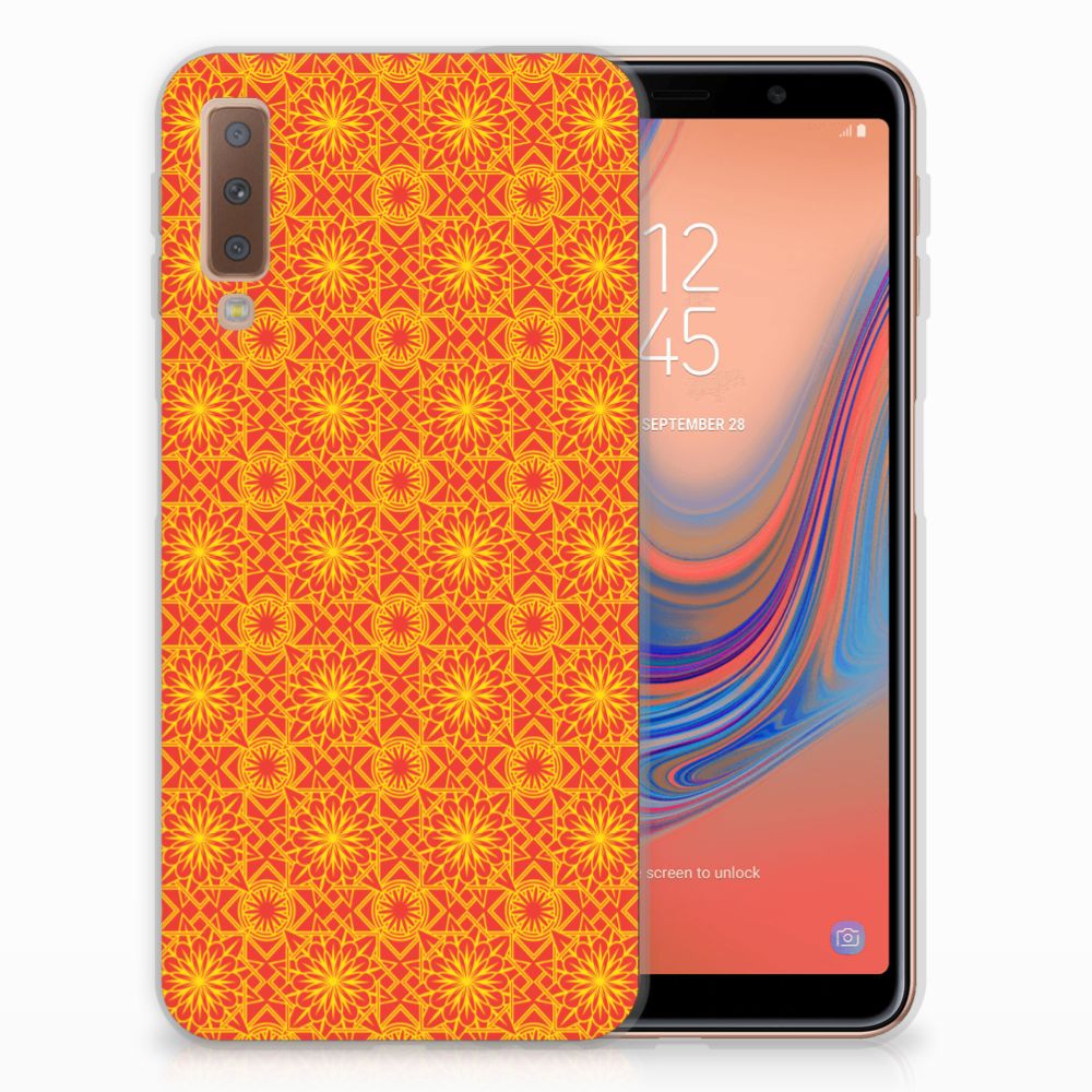 Samsung Galaxy A7 (2018) TPU bumper Batik Oranje