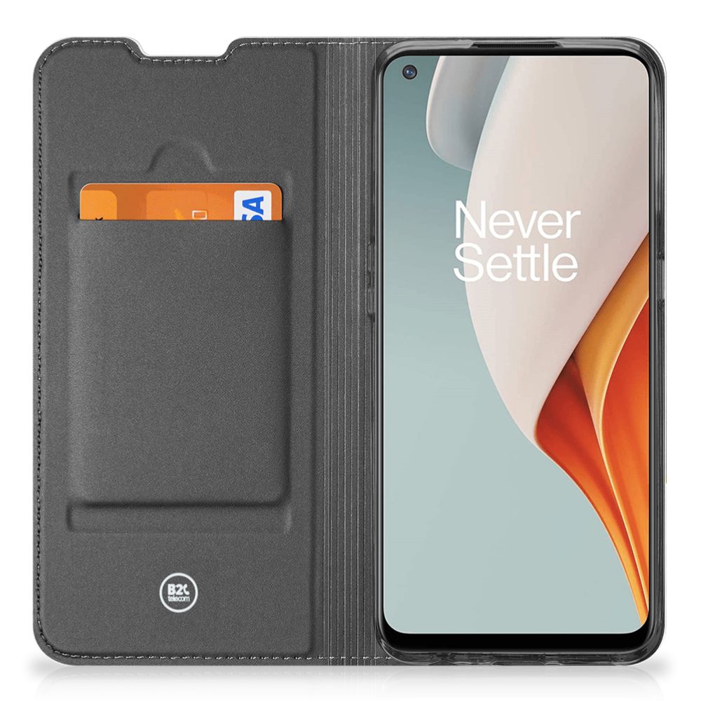 OnePlus Nord N100 Book Wallet Case Wood Concrete