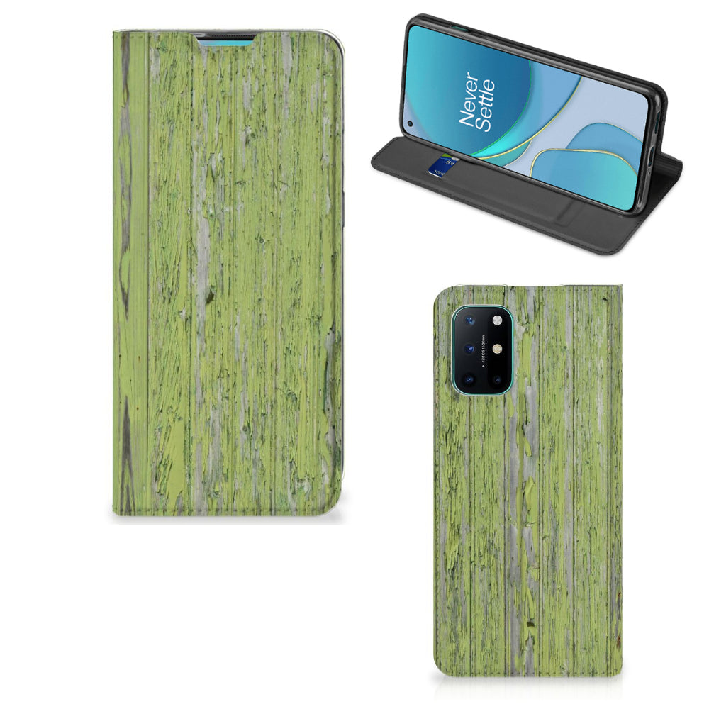 OnePlus 8T Book Wallet Case Green Wood