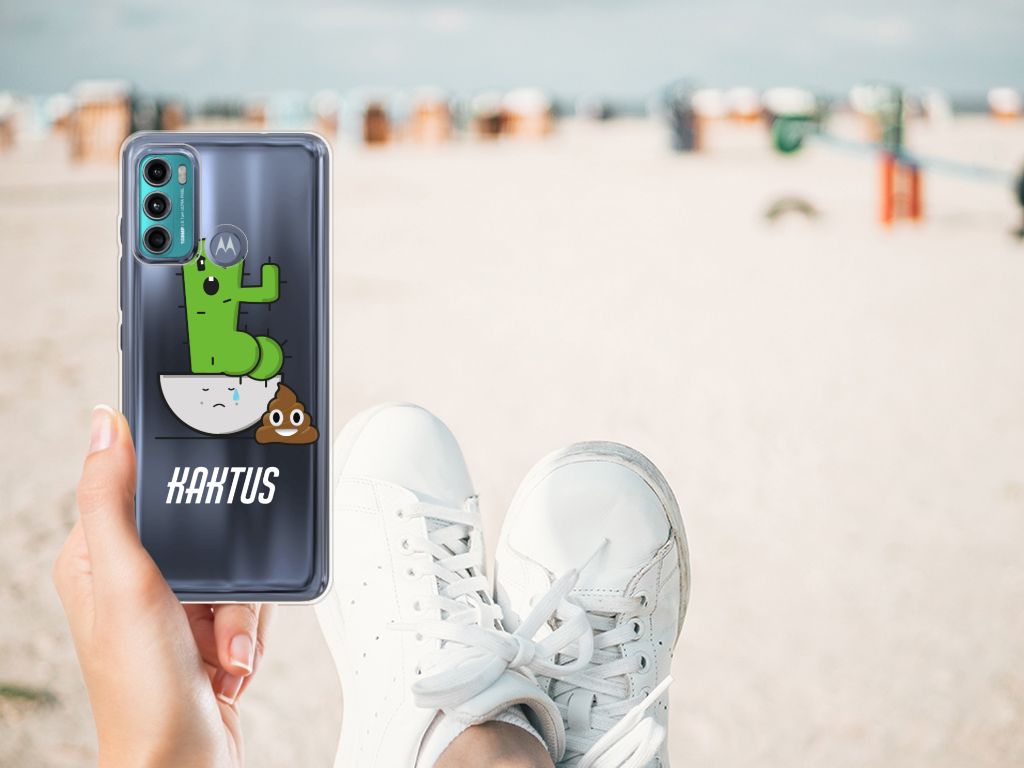Motorola Moto G60 Telefoonhoesje met Naam Cactus Poo B2C Telecom