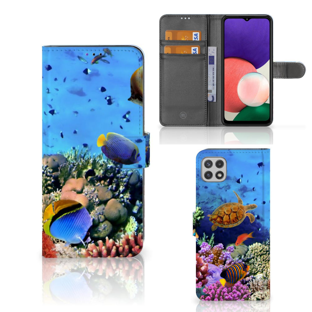 Samsung Galaxy A22 5G Telefoonhoesje met Pasjes Vissen