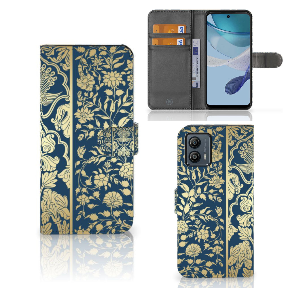 Motorola Moto G53 Hoesje Beige Flowers