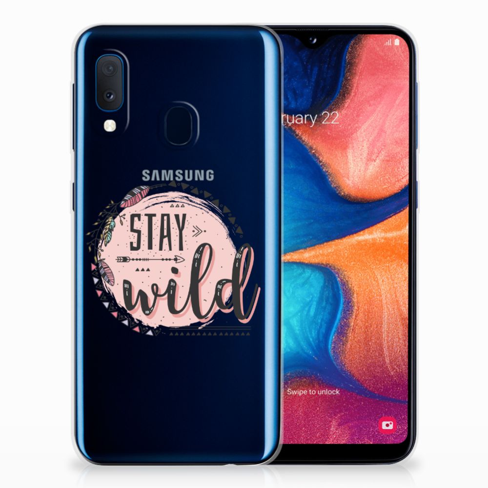 Samsung Galaxy A20e Telefoonhoesje met Naam Boho Stay Wild