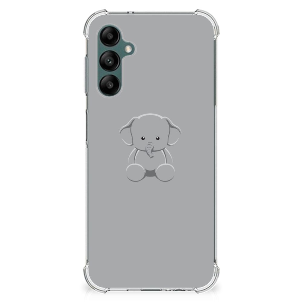 Samsung Galaxy A14 5G/4G Stevig Bumper Hoesje Grijs Baby Olifant