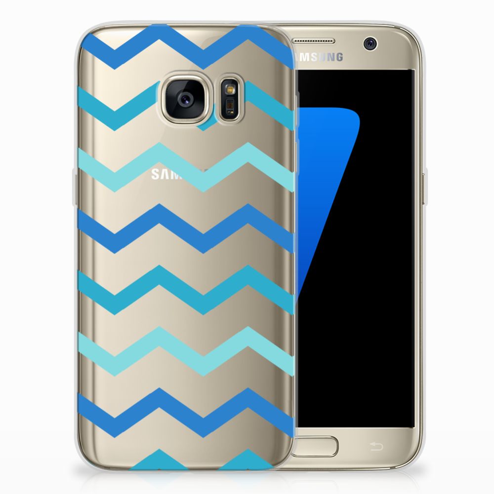 Samsung Galaxy S7 TPU bumper Zigzag Blauw