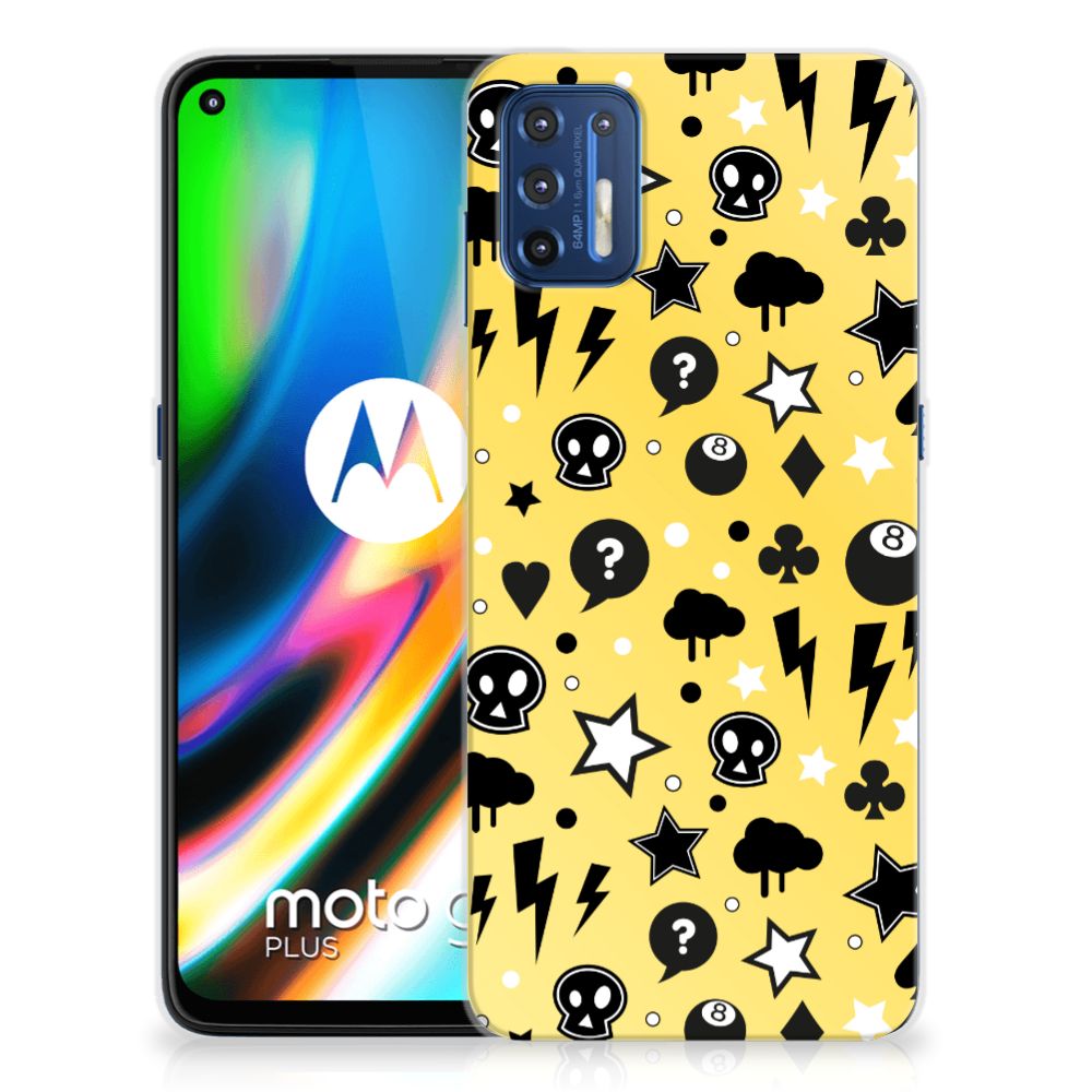 Silicone Back Case Motorola Moto G9 Plus Punk Geel