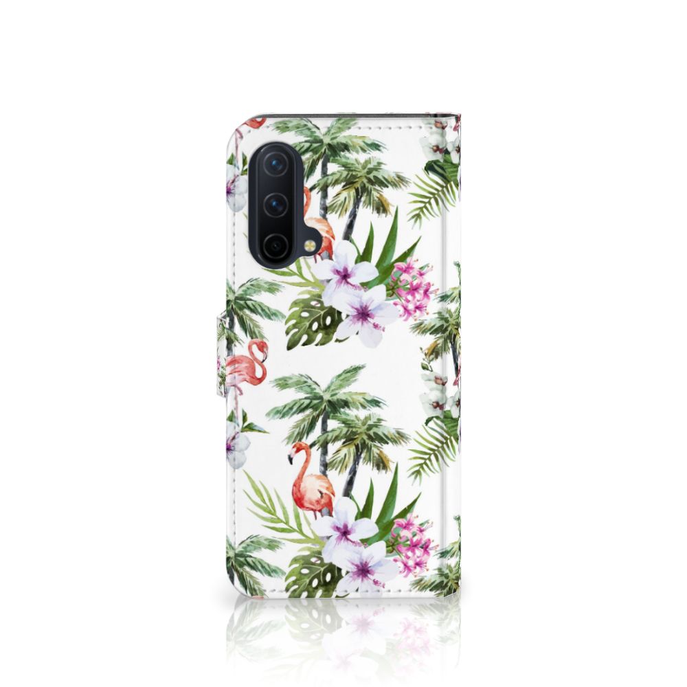 OnePlus Nord CE 5G Telefoonhoesje met Pasjes Flamingo Palms