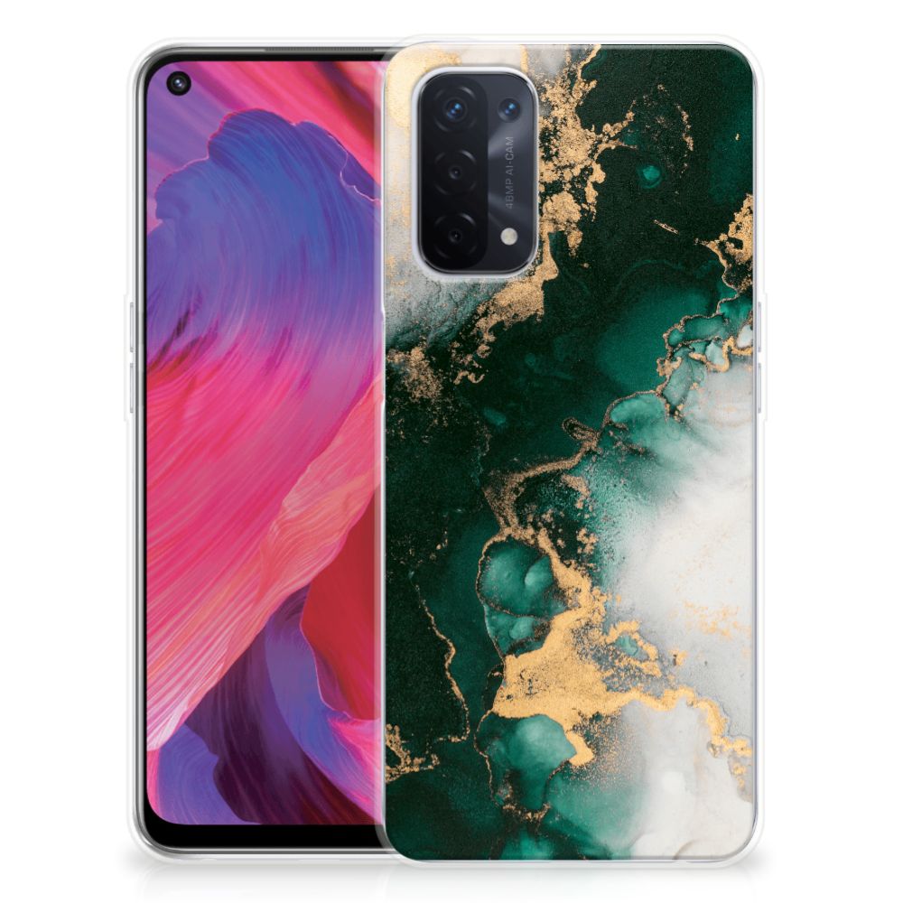 TPU Siliconen Hoesje voor OPPO A93 5G Marmer Groen