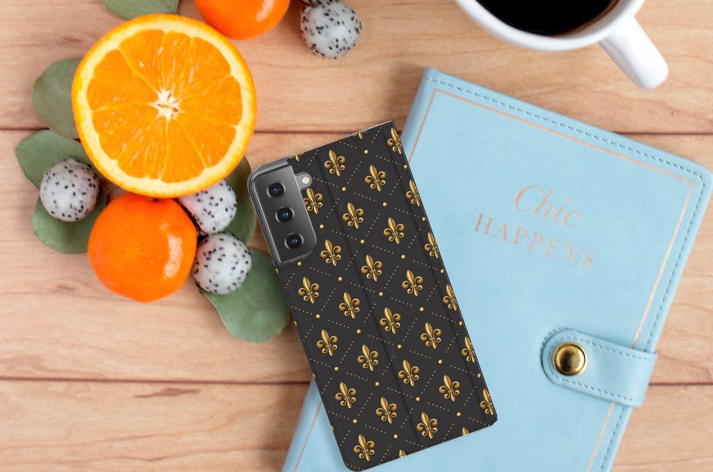 Samsung Galaxy S21 Plus Hoesje met Magneet Franse Lelie - B2C Telecom