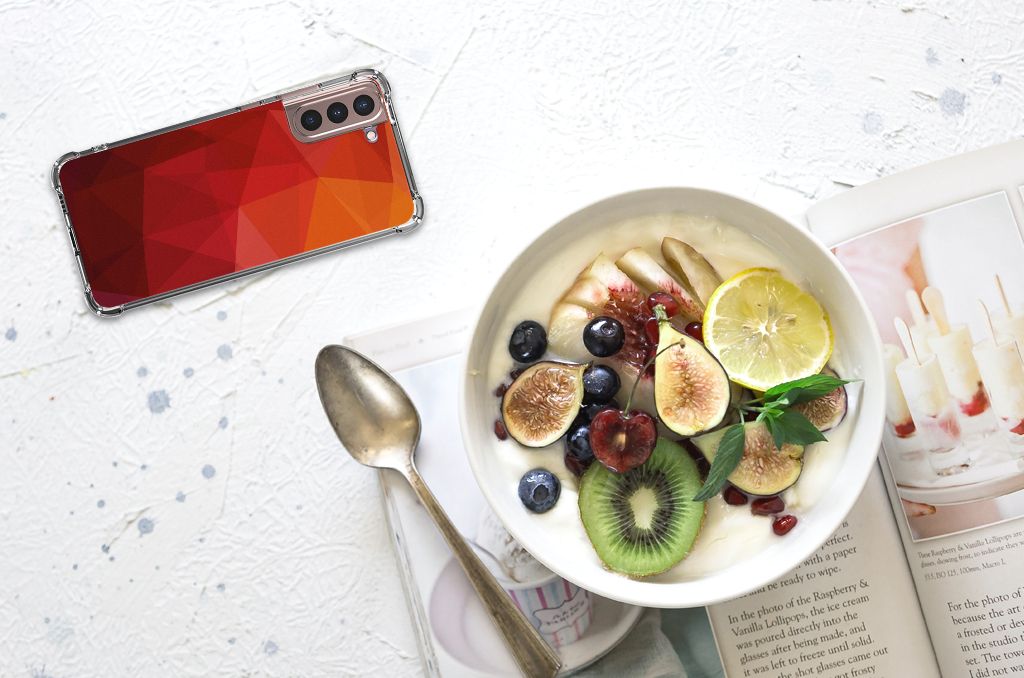 Shockproof Case voor Samsung Galaxy S21 Plus Polygon Red B2C Telecom
