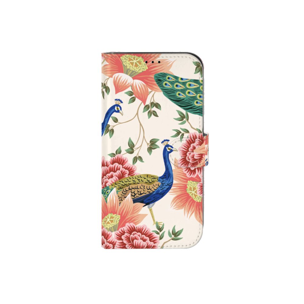 Telefoonhoesje met Pasjes voor iPhone 13 Pro Max Pink Peacock