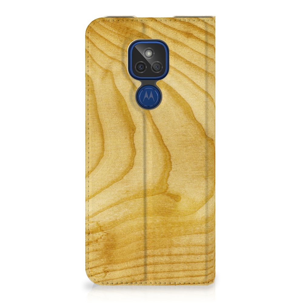 Motorola Moto G9 Play Book Wallet Case Licht Hout - B2C Telecom