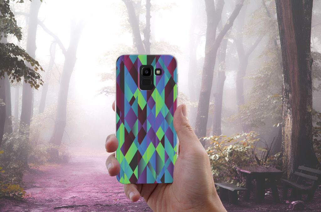 Samsung Galaxy J6 2018 TPU Hoesje Abstract Green Blue