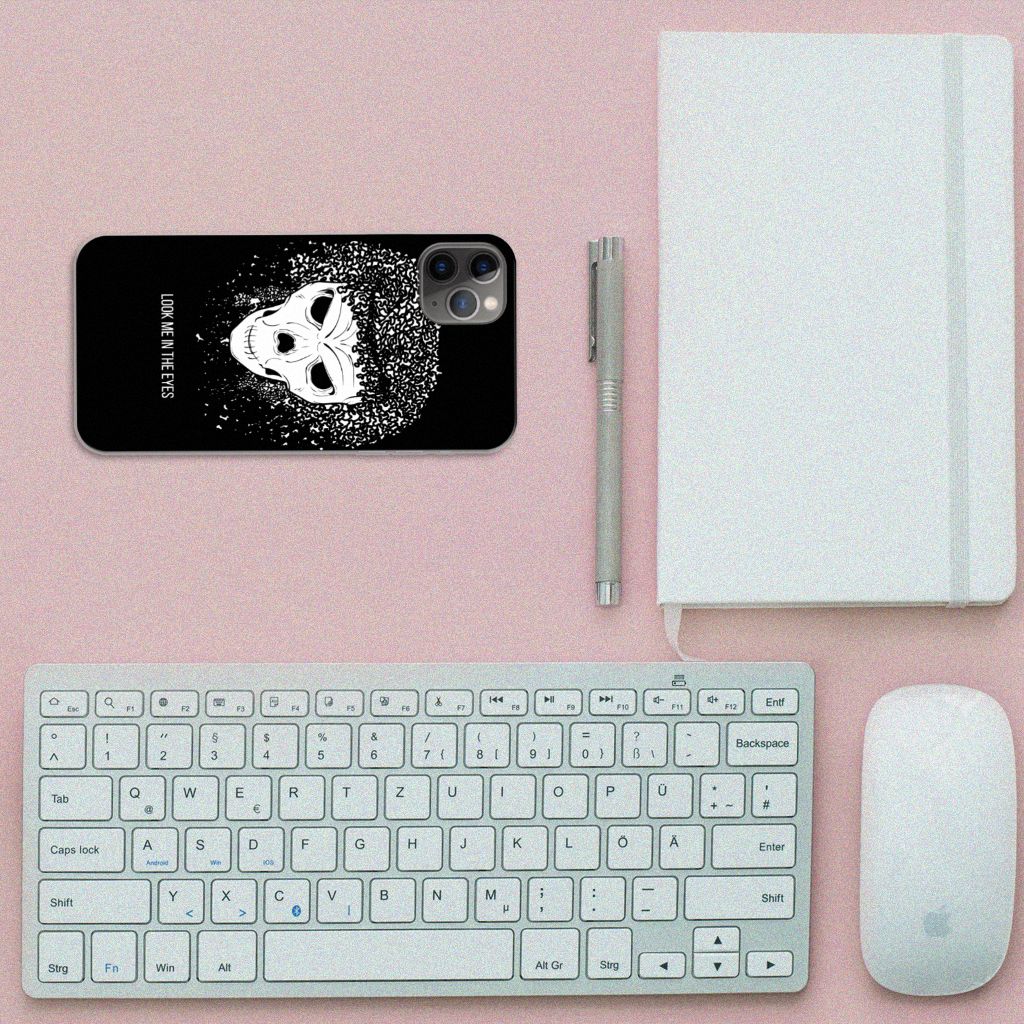 Silicone Back Case Apple iPhone 11 Pro Max Skull Hair