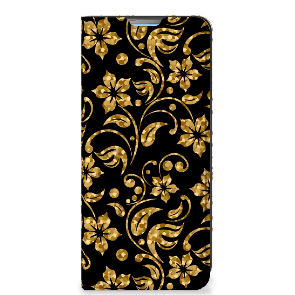 OPPO A74 4G Smart Cover Gouden Bloemen - B2C Telecom