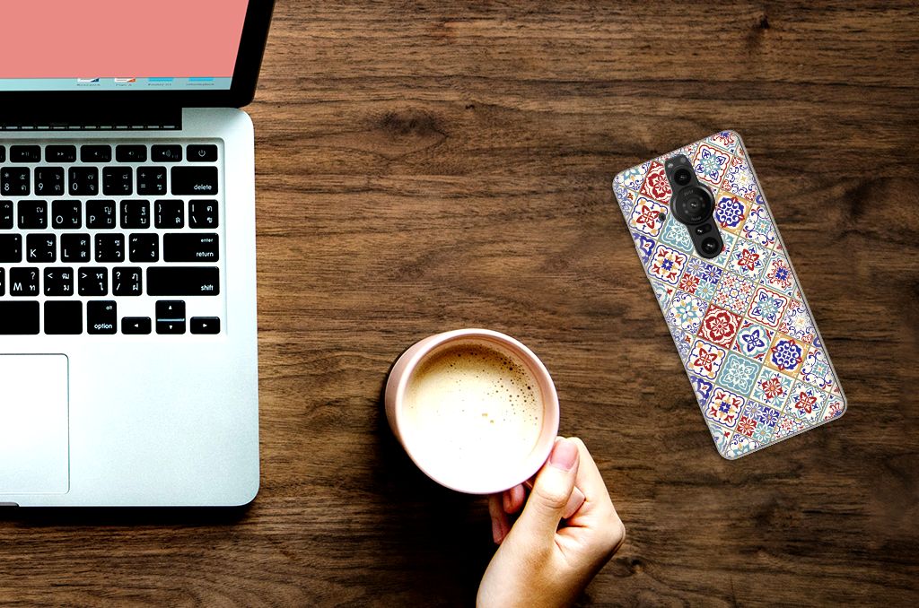 Sony Xperia Pro-I TPU Siliconen Hoesje Tiles Color B2C Telecom