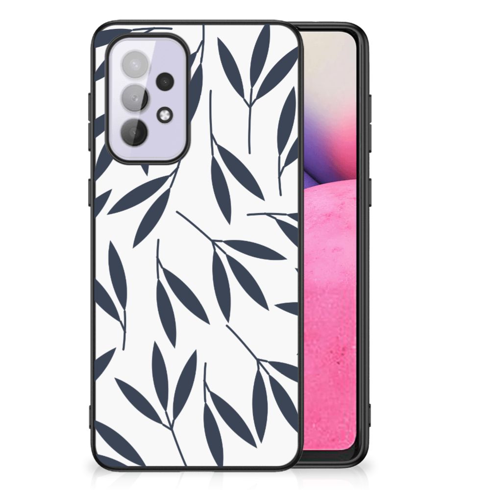 Samsung Galaxy A33 5G Bloemen Hoesje Leaves Blue B2C Telecom