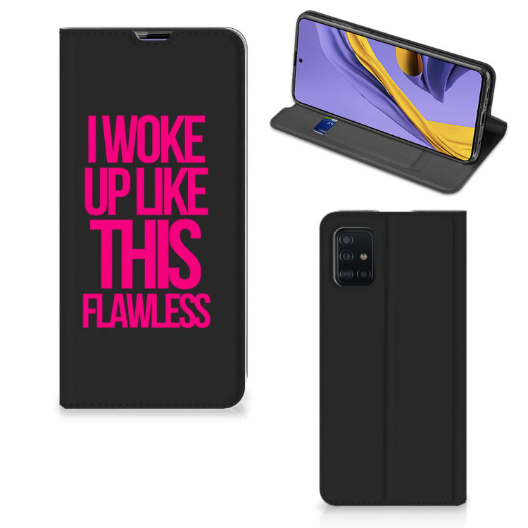 Samsung Galaxy A51 Hoesje met tekst Woke Up - Origineel Cadeau Zelf Maken