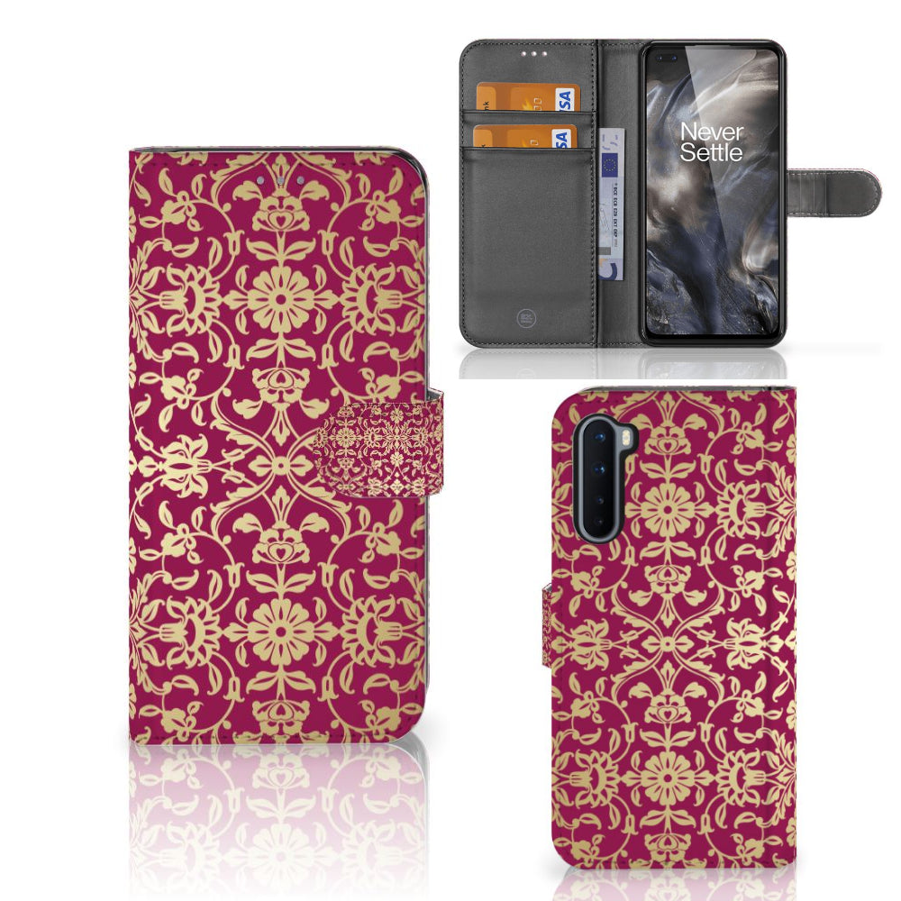 Wallet Case OnePlus Nord Barok Pink