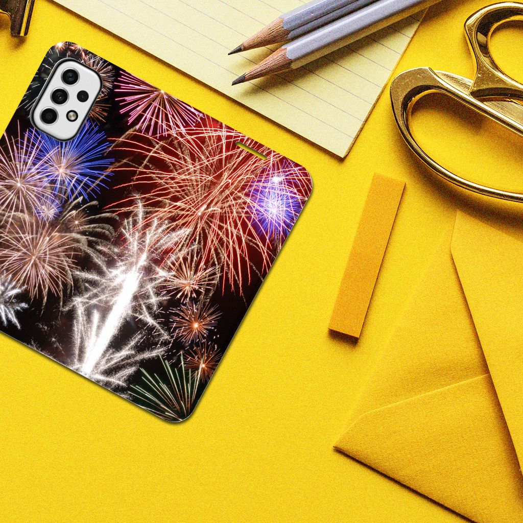 Samsung Galaxy A23 Hippe Standcase Vuurwerk - B2C Telecom