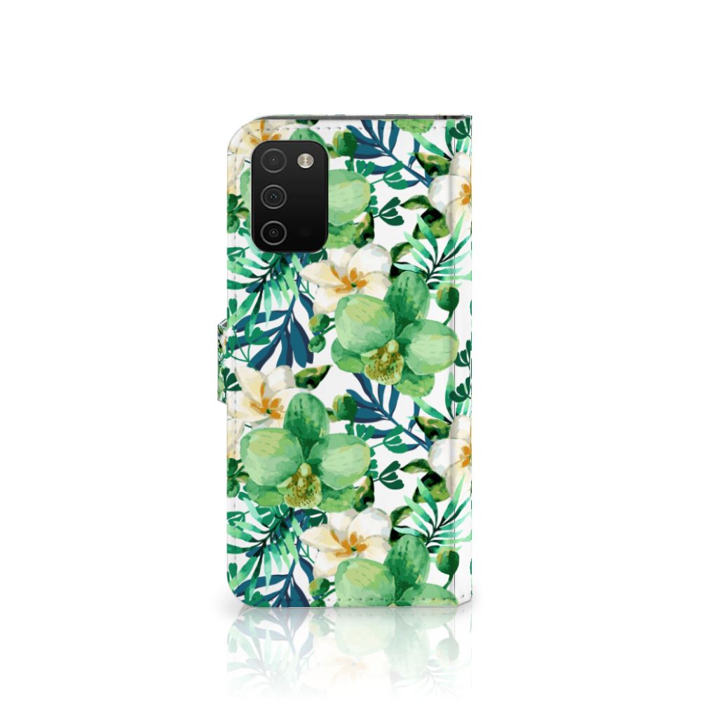 Samsung Galaxy A03s Hoesje Orchidee Groen