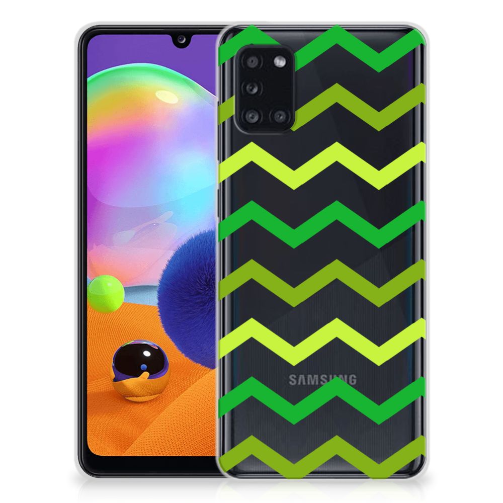 Samsung Galaxy A31 TPU bumper Zigzag Groen