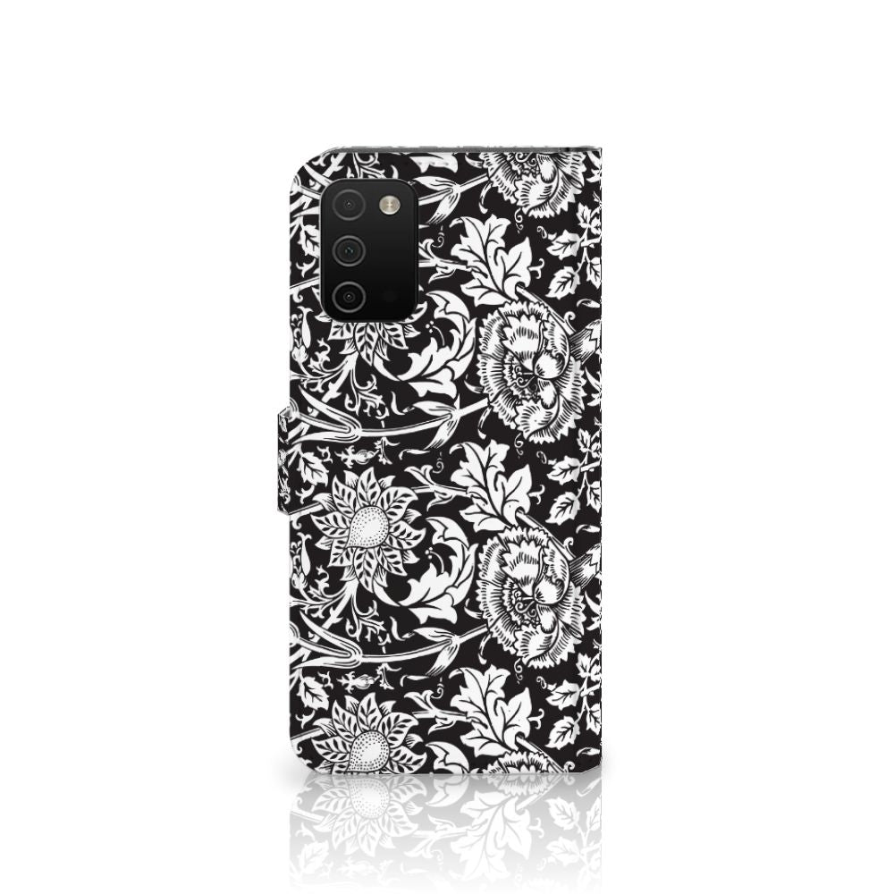 Samsung Galaxy A03s Hoesje Black Flowers