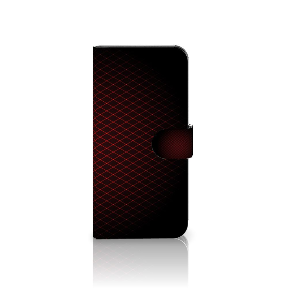 Motorola Moto G62 5G Telefoon Hoesje Geruit Rood met geruit design en sluitlipje