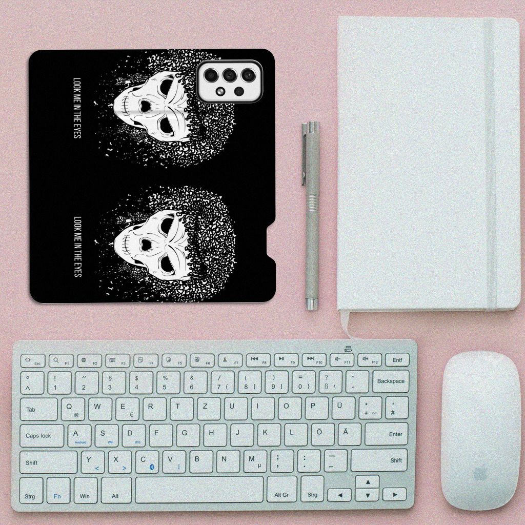 Mobiel BookCase Samsung Galaxy A73 Skull Hair - B2C Telecom