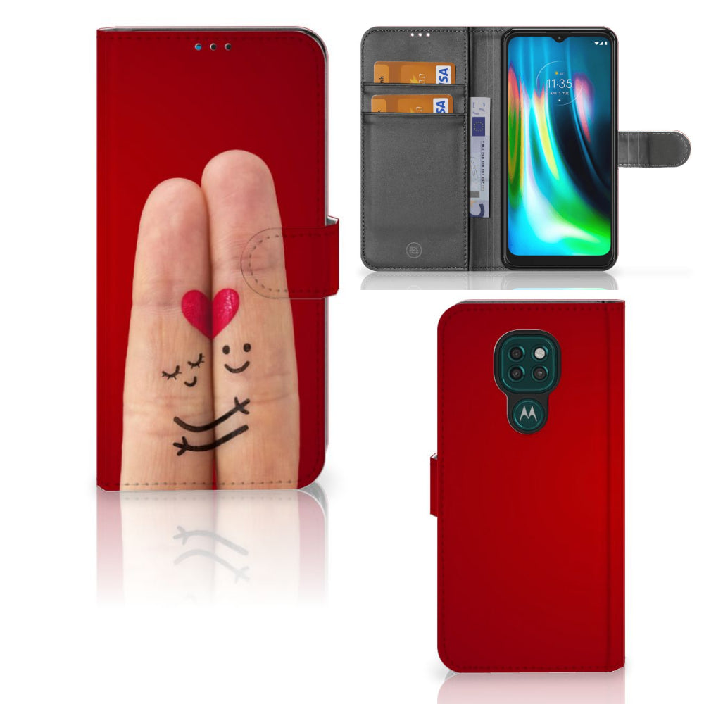 Motorola Moto G9 Play | E7 Plus Wallet Case met Pasjes Liefde - Origineel Romantisch Cadeau