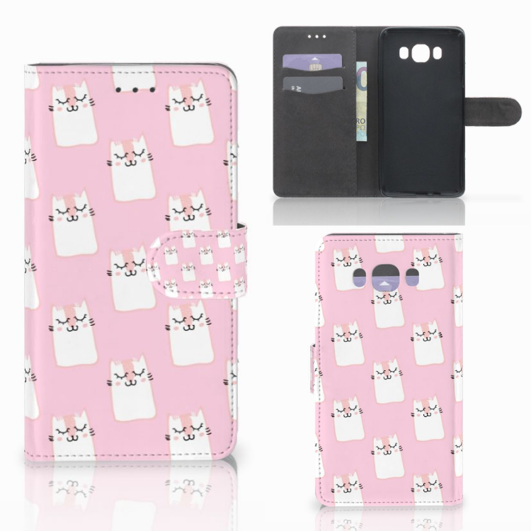 Samsung Galaxy J7 2016 Telefoonhoesje met Pasjes Sleeping Cats