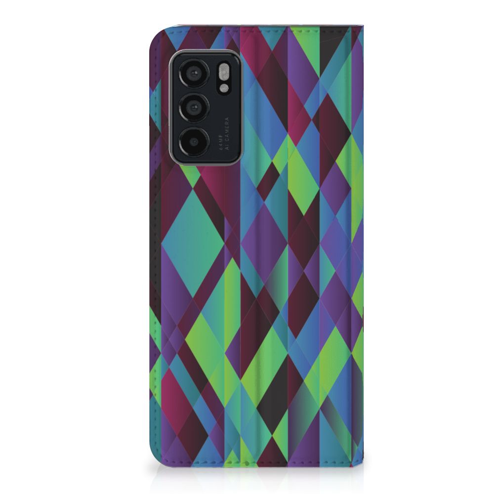 OPPO Reno6 5G Stand Case Abstract Green Blue - B2C Telecom