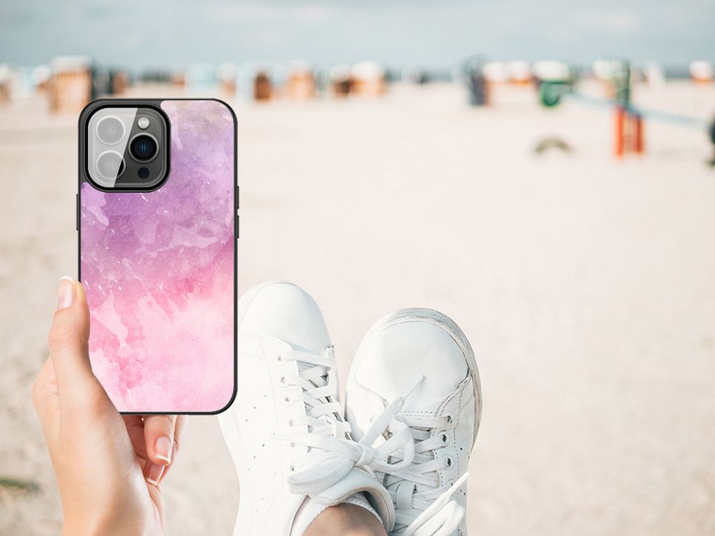 Kleurrijke Telefoonhoesje iPhone 13 Pro Max Pink Purple Paint B2C Telecom