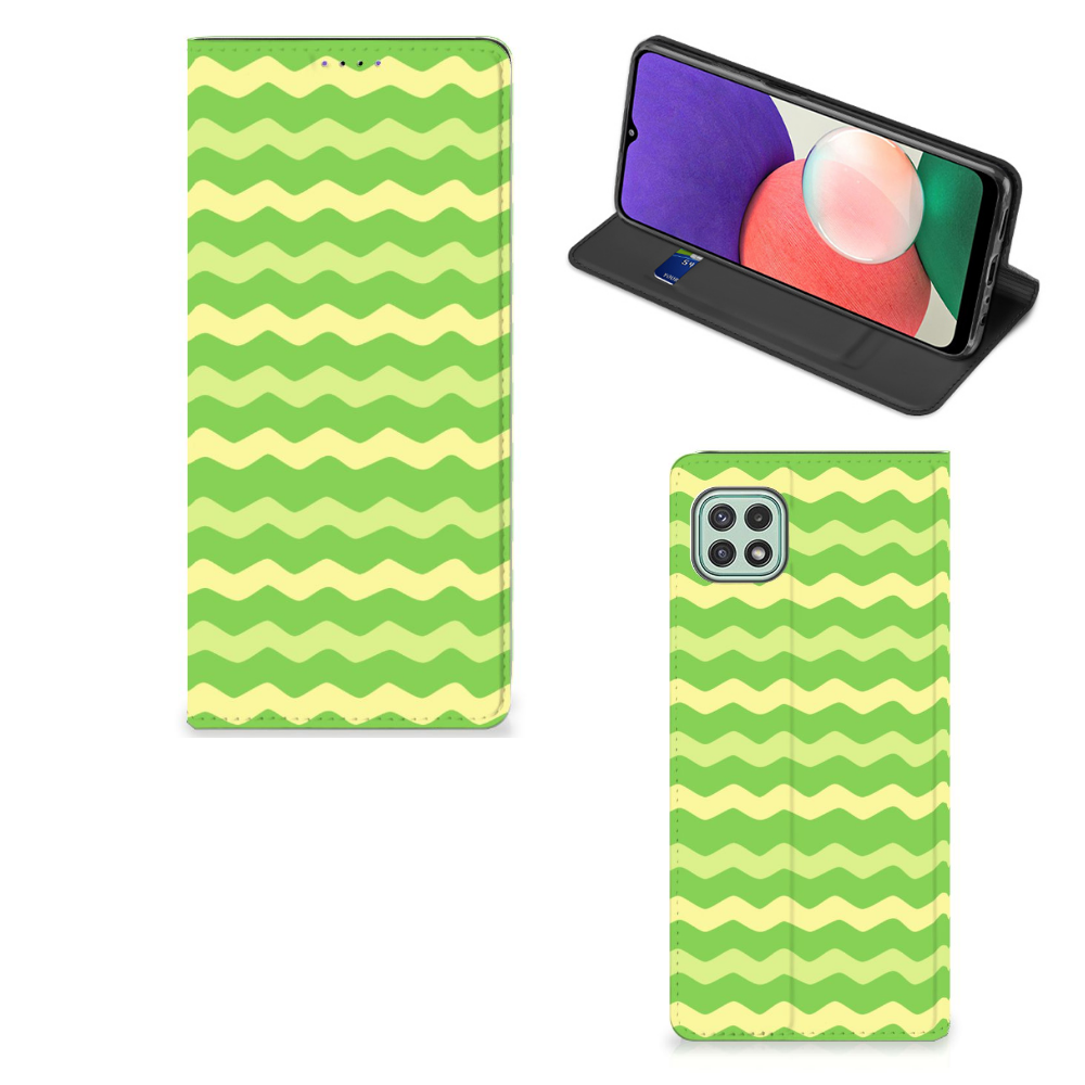 Samsung Galaxy A22 5G Hoesje met Magneet Waves Green - B2C Telecom